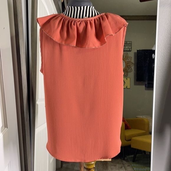 NWT Route 3 tie up shirt with ruffle neck line - Picture 5 of 10